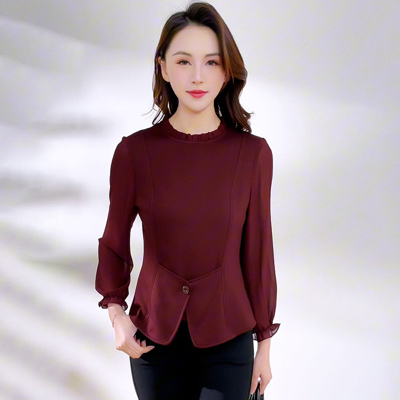 优雅风显瘦减龄收腰打底衫