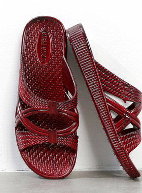 妈妈拖鞋中老年平底奶奶婆婆老人橡塑女款夏外穿中年凉拖软底防滑