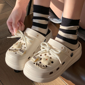 防滑软底两穿包头凉拖外穿沙滩鞋 2026夏季 洞洞鞋 漂亮厚底女款 新款