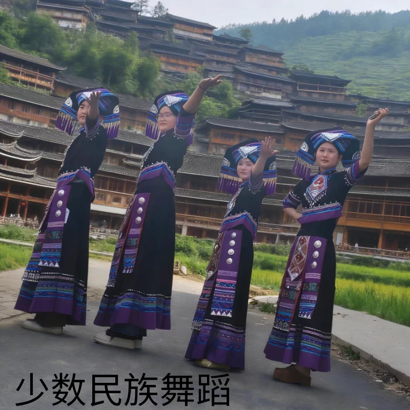 新款广西壮族服装成人少数民族服群舞舞蹈演出服表演服传统节日服