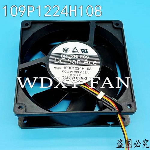 原装三洋 12038 12CM 24V 大风量静音0.25A 散热风扇109P1224H108