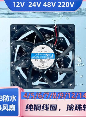 工业超声波加湿器防水风扇制冷风机4/6/8/9/12厘米 12/24/48/220V