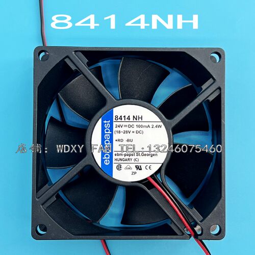 原装ebmpapst 进口8414NH 8025 24V 2.4w静音变频器散热风扇