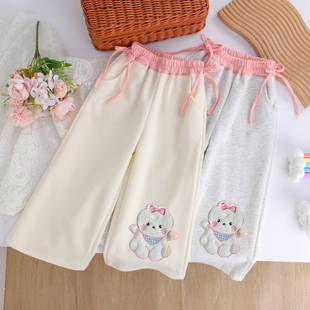 女童纯棉休闲裤阔腿裤26春秋款儿童装小女孩宝宝长裤外穿宽松裤子