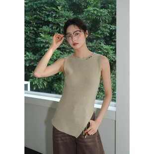 针织毛衣背心女外穿 修身 Gary 宝藏NEIHE内赫不规则设计感无袖