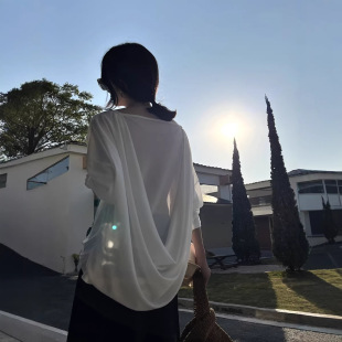 松弛背部荡褶天丝百搭长袖 Gary 十三行早春上新法式 初打 宝藏