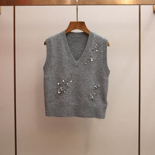 新款 春季 百搭休闲风V领亮片设计感 宝藏深圳南油高端女装 Gary