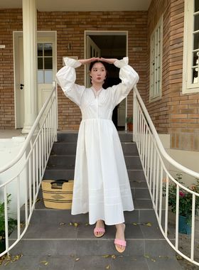 诠释美 NEWOPEN 2025春季法式温柔韩系甜美清亲高腰连衣裙女C3613