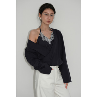 宝藏NEIHE内赫2026假两件蕾丝花苞长袖 新款 女式 女春季 衬衫 Gary