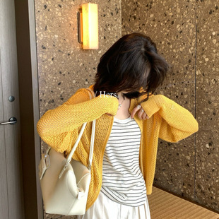 Gary 宝藏Hers一勺甜春夏简约慵懒风日常通勤百搭拉链镂空针织
