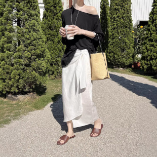 Gary 松弛侧系带天丝亚麻时髦高智感 宝藏GRACETINAHOO春新法式