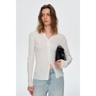 气质显瘦2026春季 Gary 韩系V领创意设计针织小衫 CMS 宝藏COMOS