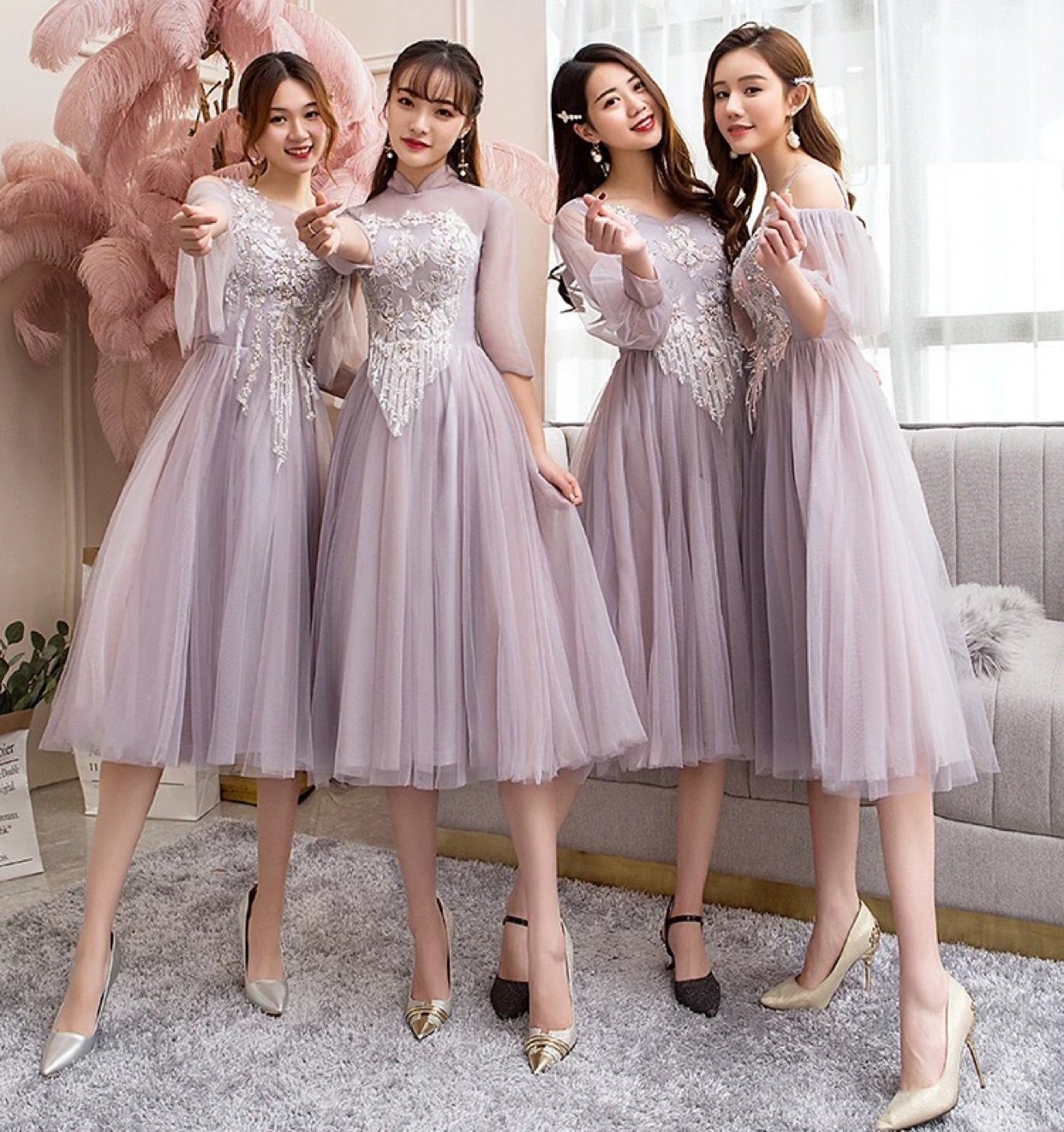 清仓特惠伴娘礼服绑带款修身结婚姐妹裙抖音同款显瘦活动闺蜜团女