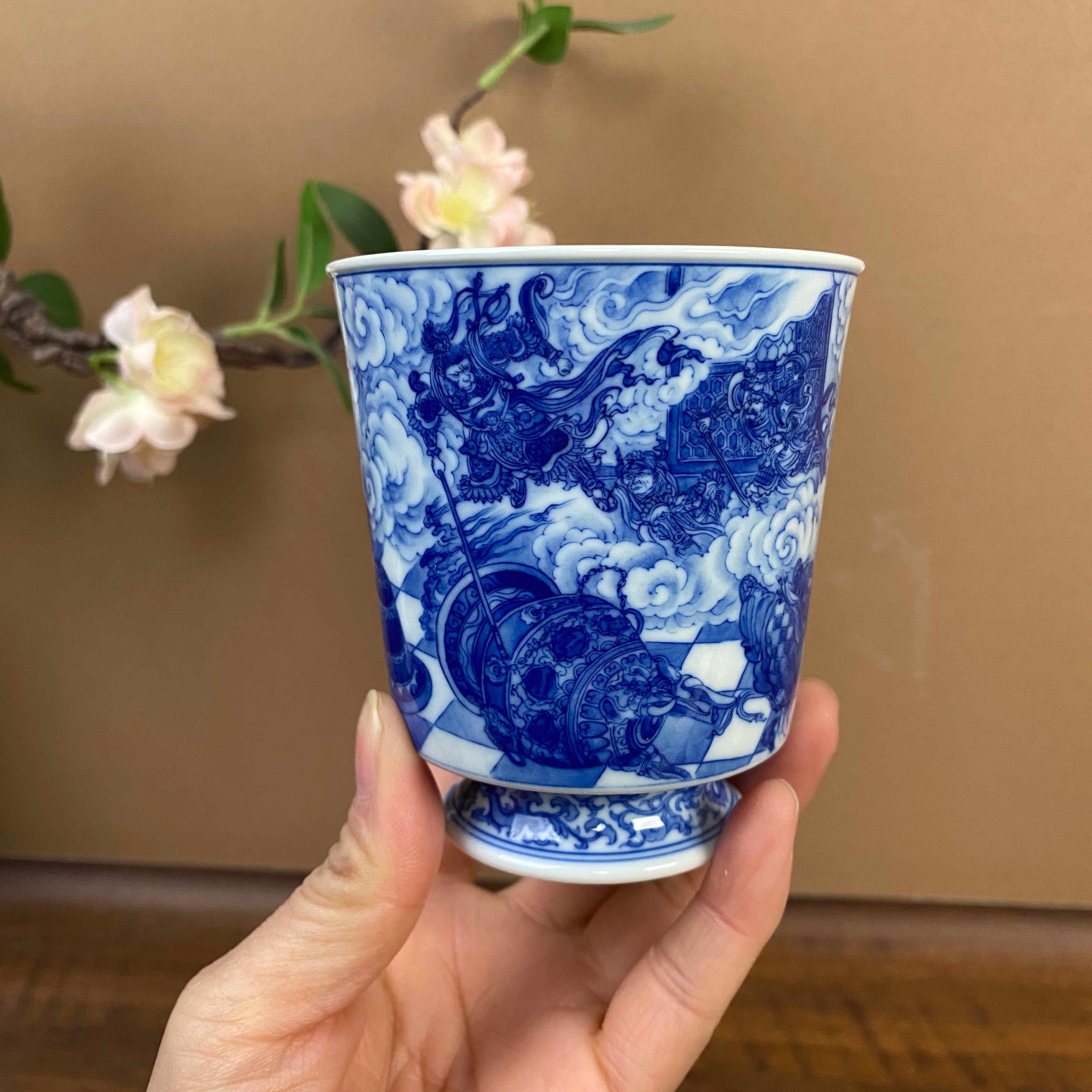 【晓竹窑】西游记火眼金睛千钧棒主人杯180cc 手工手绘景德镇茶具