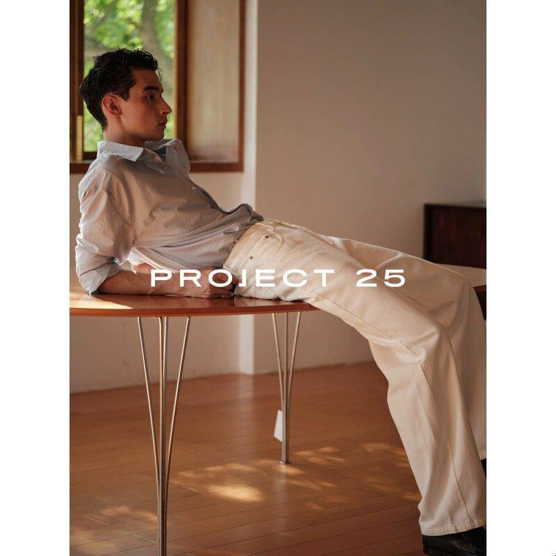 PROJECT 25 日本进口三醋酸直筒微阔牛仔裤/柔滑亲肤/挺括骨感