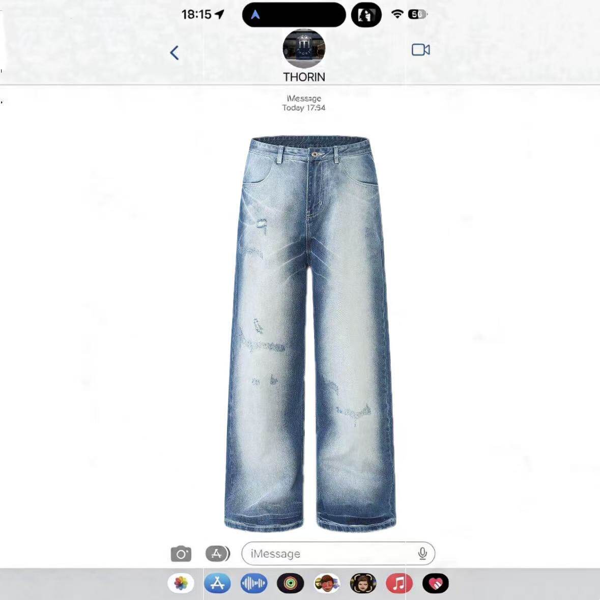 原创 PANTS 闪电猫须重破坏水洗磨旧高泛白纹理复古美式牛仔裤