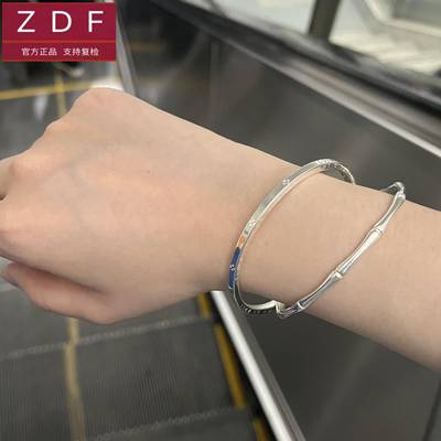 ZDF纯银籽大福双环四叶草手镯999竹节镯子女款足银七夕礼物送女友