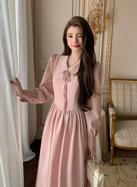 AM NANA秋冬法式气质衬衫连衣裙温柔风甜美仙女裙打底优雅长裙子