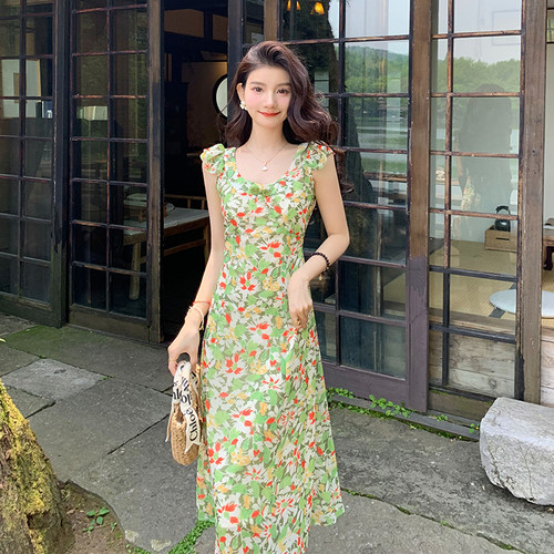 收腰显瘦夏季长裙子碎花裙连衣裙