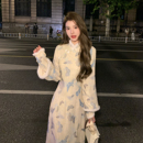 改良旗袍连衣裙女打底优雅国风裙气质加绒长裙子冬 NANA新中式