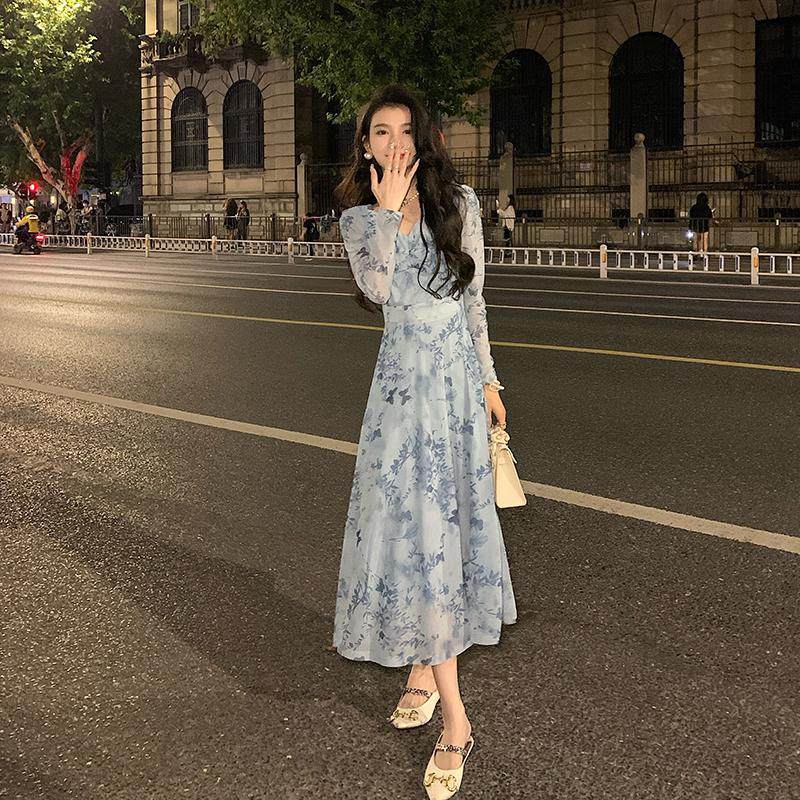 AM NANA法式碎花长袖连衣裙气质高级感显瘦仙女裙收腰聚会长裙子,女装/女士精品,连衣裙,淘宝优惠券,粉丝福利购,淘宝优惠卷