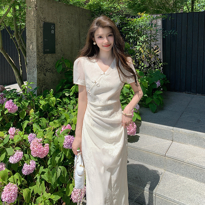 AMNANA法式气质短袖连衣裙