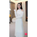 连衣裙TX0299 有里布加绒加厚改良旗袍露肩长袖 小四粉丝专享