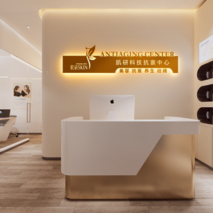 公司前台美容院形象背景墙logo设计灯箱广告牌led店铺招牌定制做