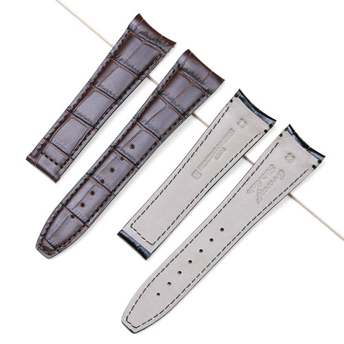 适用康斯登真皮表带 FC330 圆弧折叠扣 黑棕男士手表配件23-18mm