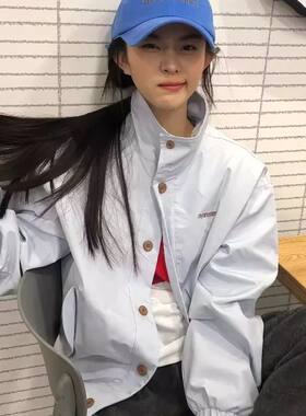 早春立式复古外套女春季2026新款短款男女休闲刺绣夹克上衣潮ins