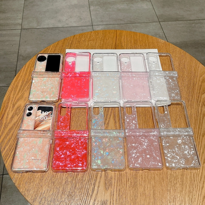 OPPO 贝壳纹三段适用OPPO Find N3 Flip手机壳保护套防摔高级商务保护壳