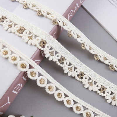 窗帘花边水溶金线家纺装饰边裙子服装辅料刺绣法式立边侧拼M-1001