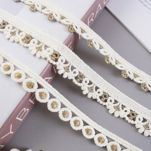 窗帘花边水溶金线家纺装饰边裙子服装辅料刺绣法式立边侧拼M-1001