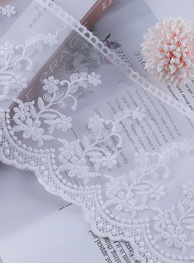 窗帘立边抱枕装饰织带绣花料洛丽塔领口拼接水溶白色蕾丝花边M-34
