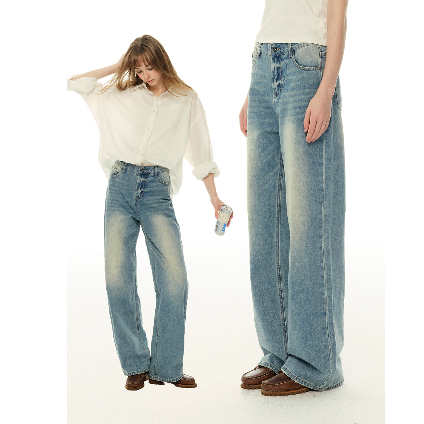 UNRETRO 浅色水洗窄版猫须牛仔裤女春秋高腰显高显瘦直筒休闲裤,女装/女士精品,牛仔裤,淘宝优惠券,粉丝福利购,淘宝优惠卷