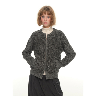 绒绒软糯 秋冬季 羊毛法式 女圆领长袖 毛衣 高级感针织开衫 UNRETRO