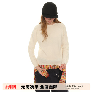 针织打底羊毛衫 长袖 100羊毛慵懒麻花圆领毛衣女秋冬新款 UNRETRO