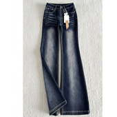 复古微喇牛仔裤 胖mm喇叭马蹄裤 女春季 梨型身材显瘦大码 子 新款 美式