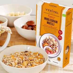 进口味丽爱椰片杏子无糖格兰诺拉麦片无麸质燕麦片全谷物早餐健身