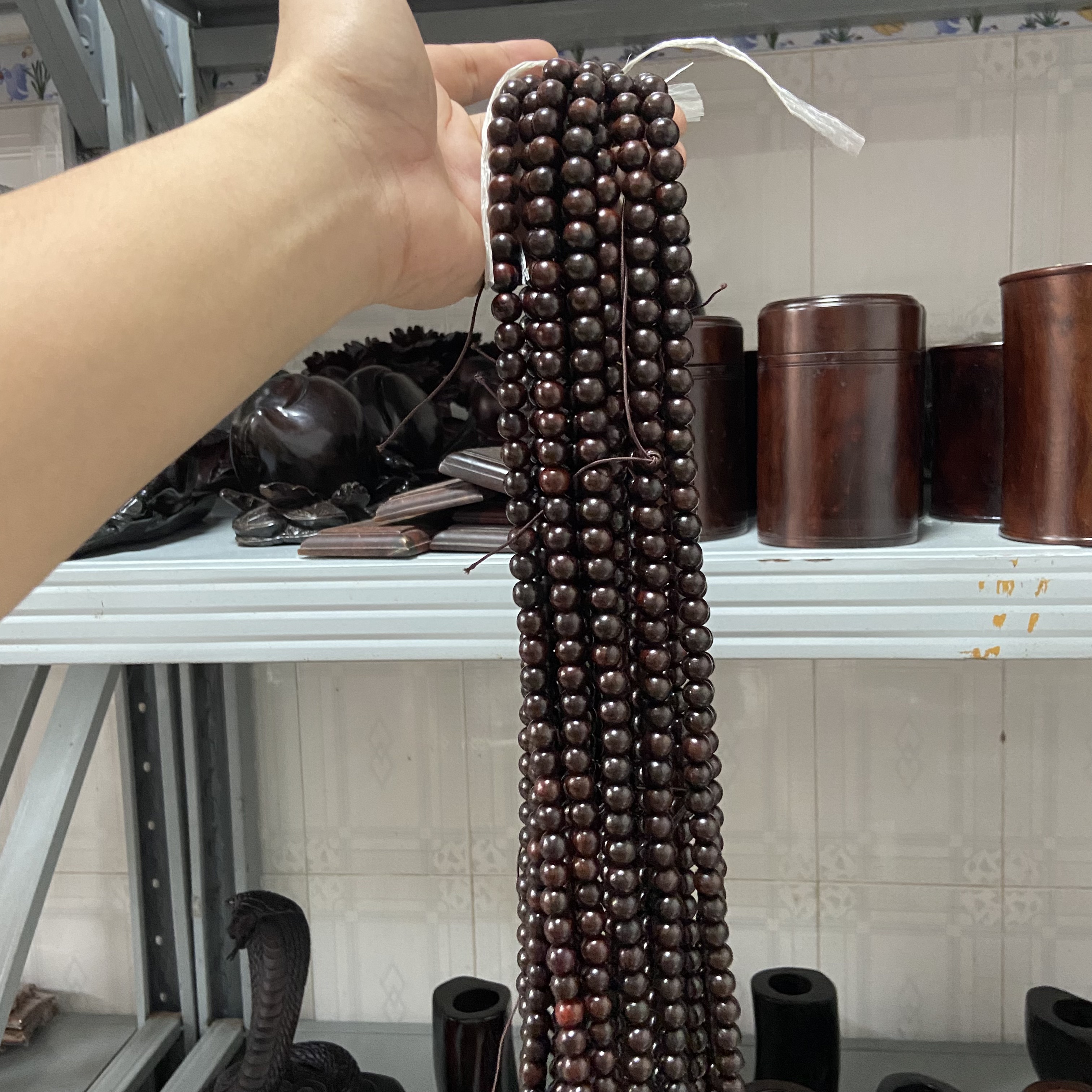 老挝大红酸枝手链男女通用手串手小众木作