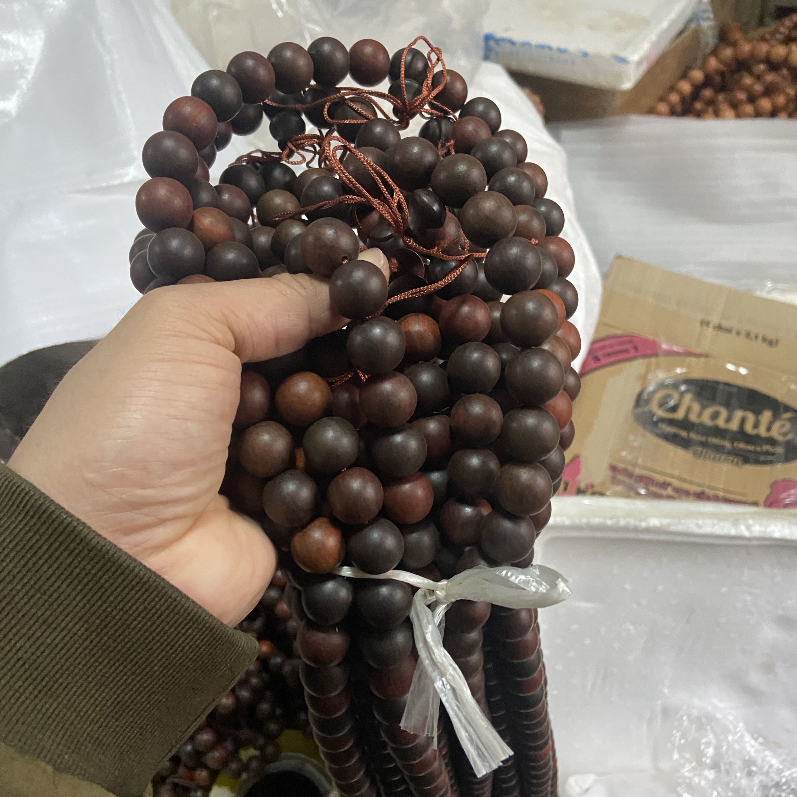 老挝大红酸枝108颗念珠佛珠手链手串2.0cm