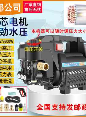 洗车机220V高压大功率纯铜调压清洗机家用小型全自动便携水枪神器