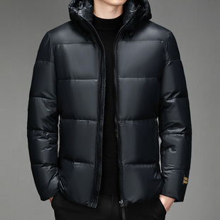 冬季男女同款黑金款五格品牌羽绒服短款加绒加厚白鹅绒男女士外套