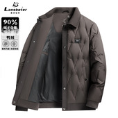 90鸭绒保暖螺纹翻领工装 男式 羽绒服秋冬新款 休闲羽绒青年潮流外套