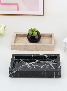 简约大理石几何托盘浴室香薰摆件