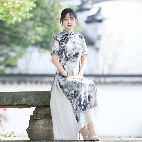 如意风夏季新款民国复古连衣裙