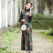 高端气质新款 改良版 中式 长款 连衣裙 女装 如意风中国风旗袍年轻款
