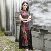 气质年轻款 改良连衣裙女夏季 越南长裙 新款 如意风奥黛旗袍改良版