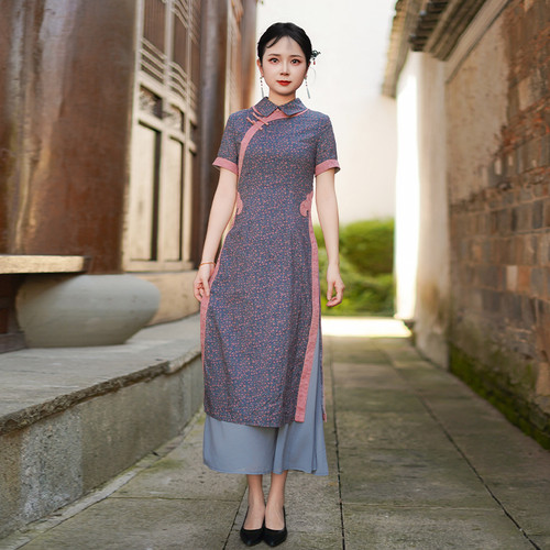 如意风夏季新款新中式国风旗袍裙端庄大气高级感妈妈婚宴装25R580