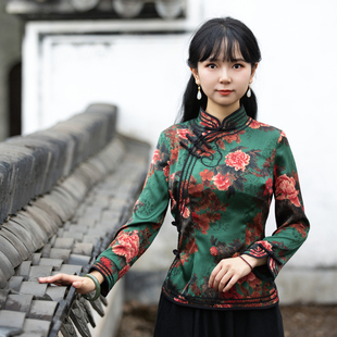 如意风唐装女中国风改良盘扣上衣复古时尚茶服外套时尚中式女装